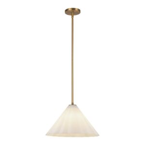 Serena 1-Light Pendant in Aged Brass with Opal Glass