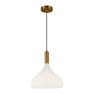 Belleview One Light Pendant in Aged Brass Opal Glass by Alora