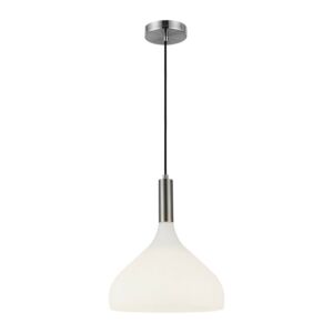 Belleview 1-Light Pendant in Brushed Nickel with Opal Glass