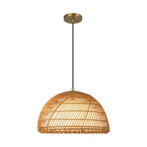 Bondi One Light Pendant in Brushed Gold Opal Glass by Alora