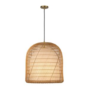 Bondi One Light Pendant in Brushed Gold Opal Glass by Alora