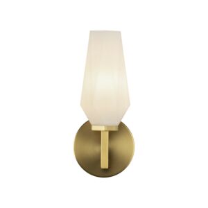 Krysta One Light Wall Vanity in Brushed Gold Opal Glass by Alora