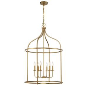 Brookstone Six Light Pendant in Warm Brass by Savoy House