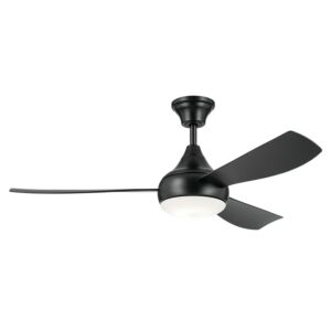 Ample 1-Light 54" Outdoor Ceiling Fan in Satin Black