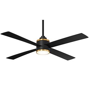 Falco 1-Light 54" Hanging Ceiling Fan in Coal with Soft Brass