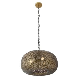 Moradabad Three Light Pendant in Gilded Brass by Metropolitan