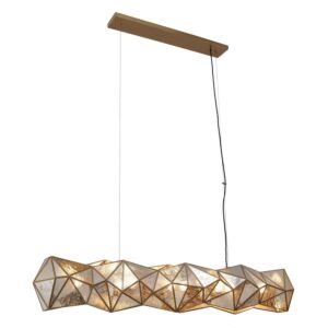 GeoGem Eight Light Island Pendant in Artisan Brass by Metropolitan