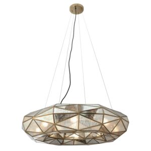 GeoGem Eight Light Chandelier in Artisan Brass by Metropolitan