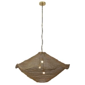 Marseille Three Light Pendant in Gilded Brass by Metropolitan