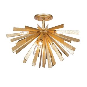 Confluence Six Light Flush Mount in Piastra Gold by Metropolitan