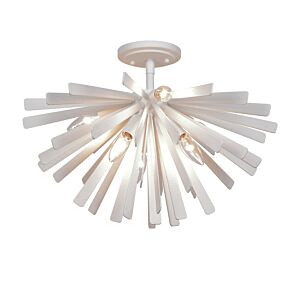 Confluence Six Light Flush Mount in Piastra White by Metropolitan