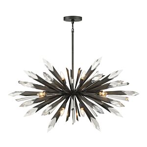 Elsa 12 Light Pendant in Midnight Graphite by Metropolitan