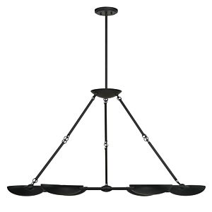 Undertas Six Light Chandelier in Textured Black by George Kovacs