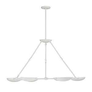 Undertas Six Light Chandelier in Piastra White by George Kovacs