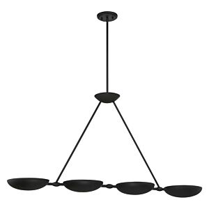 Undertas Four Light Island Pendant in Textured Black by George Kovacs