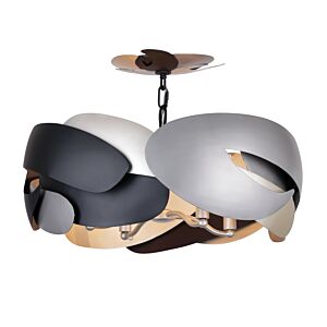 Metalo Misto Four Light Semi Flush Mount in Coal With Atlas And Midnight S by George Kovacs