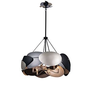 Metalo Misto Six Light Pendant in Coal With Atlas And Midnight S by George Kovacs