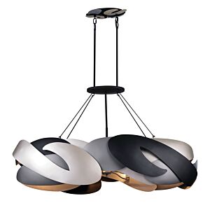 Metalo Misto Six Light Island Pendant in Coal With Atlas And Midnight S by George Kovacs