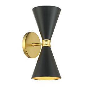 Conic Two Light Wall Sconce in Honey Gold by George Kovacs