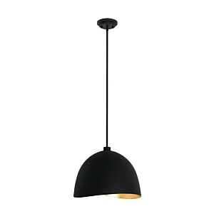 Eclos One Light Pendant in Sand Coal WGold Leaf by George Kovacs