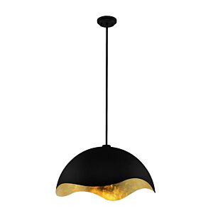 Eclos One Light Pendant in Sand Coal WGold Leaf by George Kovacs