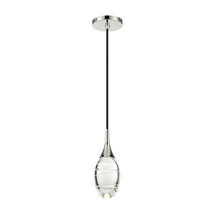 Hail LED Mini Pendant in Polished Nickel by George Kovacs