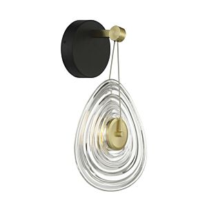 Topknot LED Wall Sconce in Coal And Brushed Gold by George Kovacs