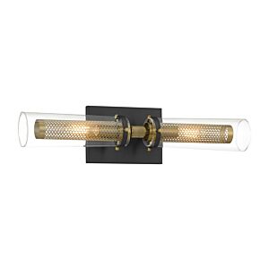 Emmerham 2-Light Bathroom Vanity Light in Coal and Soft Brass