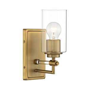 Binsly 1-Light Bathroom Vanity Light in Antique Noble Brass