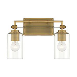 Binsly Two Light Bath Vanity in Antique Noble Brass by MinkaLavery