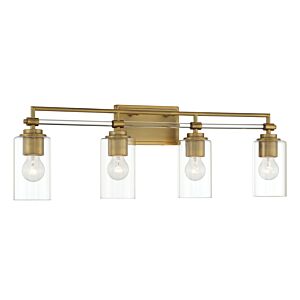 Binsly Four Light Bath Vanity in Antique Noble Brass by MinkaLavery