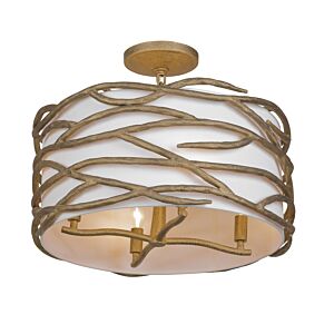 Branch Reality Four Light Semi Flush Mount in Ashen Gold by MinkaLavery