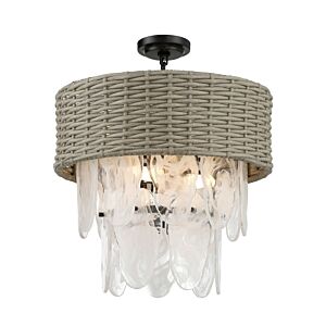 Breakers Isle 6-Light Semi-Flush Mount in Coal