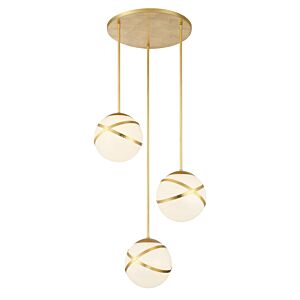 Batignolles By Robin Baron Three Light Pan Pendant in Spring Gold Leaf by MinkaLavery