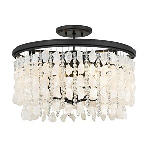 Shimmering Elegance Four Light Semi Flush Mount in Sand Coal by MinkaLavery