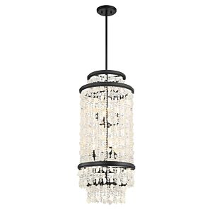 Shimmering Elegance Six Light Foyer Pendant in Sand Coal by MinkaLavery