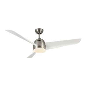 Thalia 54" Outdoor Ceiling Fan in Brushed Nickel with Matte White