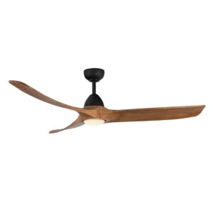 Baylor 60"Ceiling Fan in Matte BlackNatural Wood by Kuzco Lighting