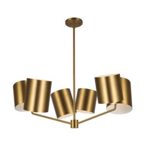 Keiko Six Light Chandelier in Brushed Gold by Kuzco Lighting