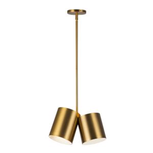 Keiko Two Light Pendant in Brushed Gold by Kuzco Lighting