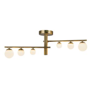 Juniper LED SemiFlush Mount in Brushed GoldOpal Glass by Kuzco Lighting