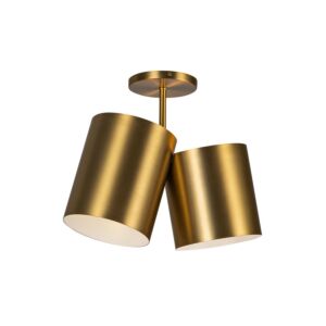 Keiko Two Light SemiFlush Mount in Brushed Gold by Kuzco Lighting