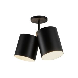 Keiko Two Light SemiFlush Mount in Black by Kuzco Lighting