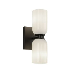 Nola Two Light Wall Sconce in BlackGlossy Opal Glass by Kuzco Lighting