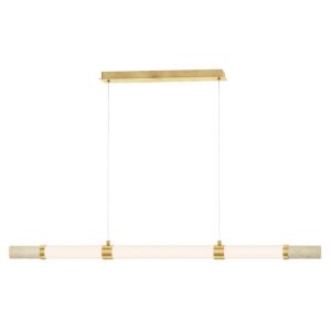 Travertine LED Linear Pendant in Travertine  Gold by ET2