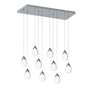 Dewdrop LED Linear Pendant in Polished Chrome by ET2