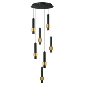 Reveal LED Pendant in Black  Gold by ET2