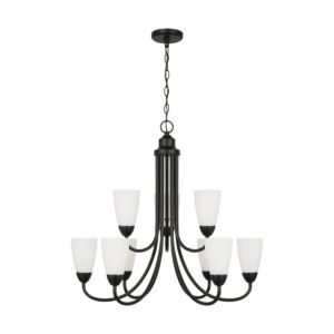 Seville  Chandelier in Midnight Black by Generation Lighting.