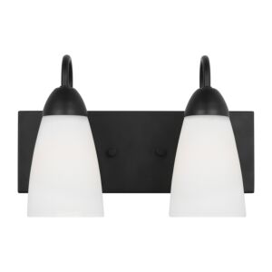 Seville  Wall   Bathroom Bathroom Vanity Light in Midnight Black by Generation Lighting.