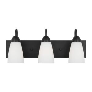 Seville  Wall   Bathroom Bathroom Vanity Light in Midnight Black by Generation Lighting.